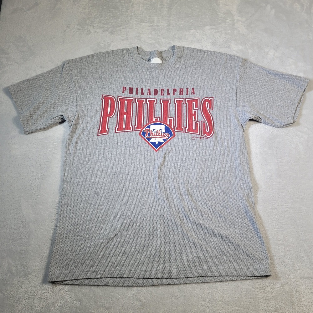 Philadelphia Phillies T-Shirt Mens XL Gray Vintage 1999 Berry-Logan MLB Mesh Tee